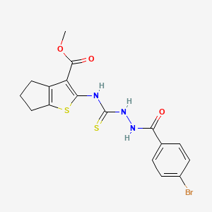 molecular formula C17H16BrN3O3S2 B4268273 methyl 2-({[2-(4-bromobenzoyl)hydrazino]carbonothioyl}amino)-5,6-dihydro-4H-cyclopenta[b]thiophene-3-carboxylate 
