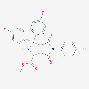 molecular formula C26H19ClF2N2O4 B426829 Methyl 5-(4-chlorophenyl)-3,3-bis(4-fluorophenyl)-4,6-dioxooctahydropyrrolo[3,4-c]pyrrole-1-carboxylate 