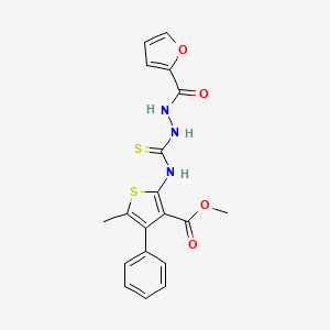 molecular formula C19H17N3O4S2 B4268296 methyl 2-({[2-(2-furoyl)hydrazino]carbonothioyl}amino)-5-methyl-4-phenyl-3-thiophenecarboxylate 