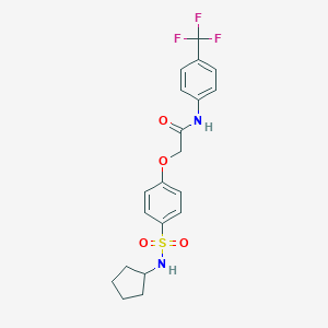 molecular formula C20H21F3N2O4S B426833 2-[4-(cyclopentylsulfamoyl)phenoxy]-N-[4-(trifluoromethyl)phenyl]acetamide 