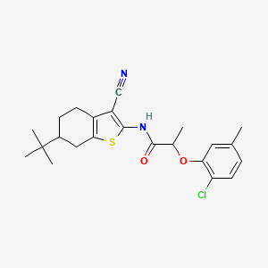 molecular formula C23H27ClN2O2S B4268344 N-(6-tert-butyl-3-cyano-4,5,6,7-tetrahydro-1-benzothien-2-yl)-2-(2-chloro-5-methylphenoxy)propanamide 