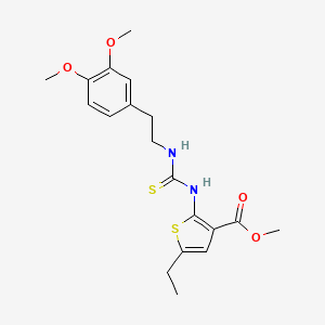molecular formula C19H24N2O4S2 B4268360 methyl 2-[({[2-(3,4-dimethoxyphenyl)ethyl]amino}carbonothioyl)amino]-5-ethyl-3-thiophenecarboxylate 