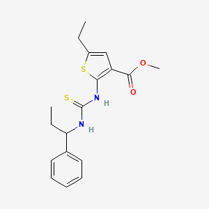 molecular formula C18H22N2O2S2 B4268364 methyl 5-ethyl-2-({[(1-phenylpropyl)amino]carbonothioyl}amino)-3-thiophenecarboxylate 