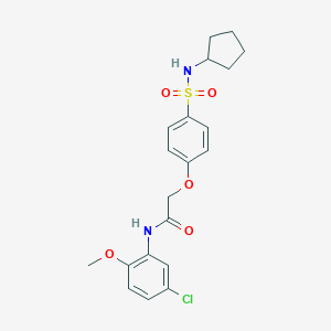 molecular formula C20H23ClN2O5S B426837 N-(5-chloro-2-methoxyphenyl)-2-[4-(cyclopentylsulfamoyl)phenoxy]acetamide 