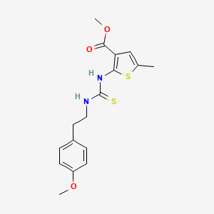 molecular formula C17H20N2O3S2 B4268392 methyl 2-[({[2-(4-methoxyphenyl)ethyl]amino}carbonothioyl)amino]-5-methyl-3-thiophenecarboxylate 