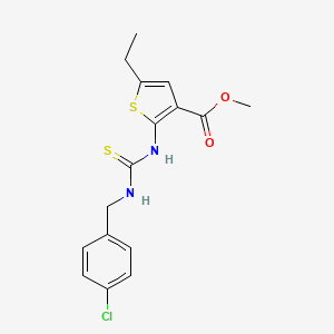molecular formula C16H17ClN2O2S2 B4268404 methyl 2-({[(4-chlorobenzyl)amino]carbonothioyl}amino)-5-ethyl-3-thiophenecarboxylate 
