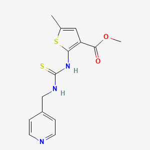 molecular formula C14H15N3O2S2 B4268416 methyl 5-methyl-2-({[(4-pyridinylmethyl)amino]carbonothioyl}amino)-3-thiophenecarboxylate 