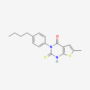 molecular formula C17H18N2OS2 B4268434 3-(4-butylphenyl)-2-mercapto-6-methylthieno[2,3-d]pyrimidin-4(3H)-one 
