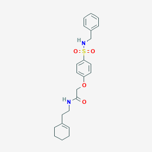 molecular formula C23H28N2O4S B426846 2-{4-[(benzylamino)sulfonyl]phenoxy}-N-[2-(1-cyclohexen-1-yl)ethyl]acetamide 