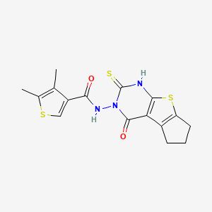 N-(2-mercapto-4-oxo-6,7-dihydro-4H-cyclopenta[4,5]thieno[2,3-d]pyrimidin-3(5H)-yl)-4,5-dimethyl-3-thiophenecarboxamide