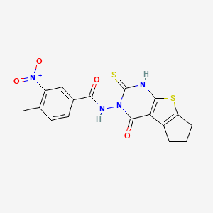 N-(2-mercapto-4-oxo-6,7-dihydro-4H-cyclopenta[4,5]thieno[2,3-d]pyrimidin-3(5H)-yl)-4-methyl-3-nitrobenzamide