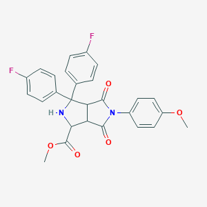 molecular formula C27H22F2N2O5 B426847 Methyl 3,3-bis(4-fluorophenyl)-5-(4-methoxyphenyl)-4,6-dioxooctahydropyrrolo[3,4-c]pyrrole-1-carboxylate 