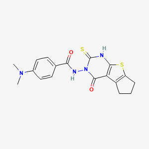4-(dimethylamino)-N-(2-mercapto-4-oxo-6,7-dihydro-4H-cyclopenta[4,5]thieno[2,3-d]pyrimidin-3(5H)-yl)benzamide