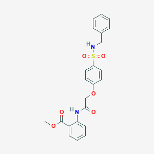 molecular formula C23H22N2O6S B426849 Methyl2-[({4-[(benzylamino)sulfonyl]phenoxy}acetyl)amino]benzoate 