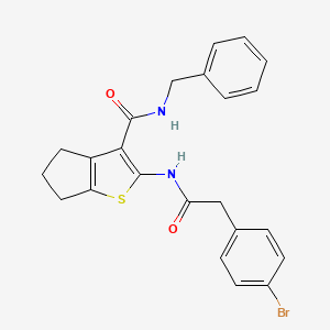 molecular formula C23H21BrN2O2S B4268491 N-benzyl-2-{[(4-bromophenyl)acetyl]amino}-5,6-dihydro-4H-cyclopenta[b]thiophene-3-carboxamide 