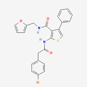 molecular formula C24H19BrN2O3S B4268517 2-{[(4-bromophenyl)acetyl]amino}-N-(2-furylmethyl)-4-phenyl-3-thiophenecarboxamide 