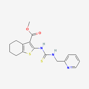 molecular formula C17H19N3O2S2 B4268523 methyl 2-({[(2-pyridinylmethyl)amino]carbonothioyl}amino)-4,5,6,7-tetrahydro-1-benzothiophene-3-carboxylate 