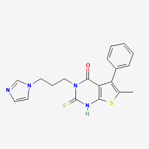 3-[3-(1H-imidazol-1-yl)propyl]-2-mercapto-6-methyl-5-phenylthieno[2,3-d]pyrimidin-4(3H)-one
