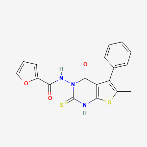molecular formula C18H13N3O3S2 B4268532 N-(2-mercapto-6-methyl-4-oxo-5-phenylthieno[2,3-d]pyrimidin-3(4H)-yl)-2-furamide 