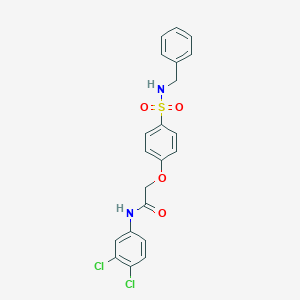 molecular formula C21H18Cl2N2O4S B426857 2-{4-[(benzylamino)sulfonyl]phenoxy}-N-(3,4-dichlorophenyl)acetamide 