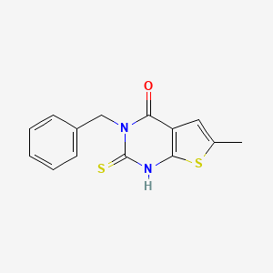 molecular formula C14H12N2OS2 B4268587 3-benzyl-2-mercapto-6-methylthieno[2,3-d]pyrimidin-4(3H)-one 