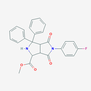 molecular formula C26H21FN2O4 B426859 Methyl 5-(4-fluorophenyl)-4,6-dioxo-3,3-diphenyloctahydropyrrolo[3,4-c]pyrrole-1-carboxylate 