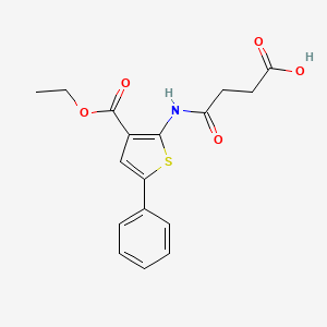 molecular formula C17H17NO5S B4268596 4-{[3-(ethoxycarbonyl)-5-phenyl-2-thienyl]amino}-4-oxobutanoic acid 