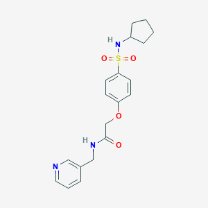 molecular formula C19H23N3O4S B426860 2-[4-(cyclopentylsulfamoyl)phenoxy]-N-(pyridin-3-ylmethyl)acetamide 
