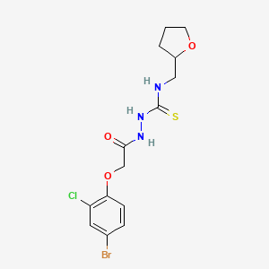 molecular formula C14H17BrClN3O3S B4268614 2-[(4-bromo-2-chlorophenoxy)acetyl]-N-(tetrahydro-2-furanylmethyl)hydrazinecarbothioamide 