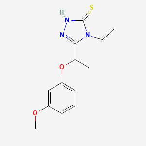 molecular formula C13H17N3O2S B4268630 4-ethyl-5-[1-(3-methoxyphenoxy)ethyl]-4H-1,2,4-triazole-3-thiol 