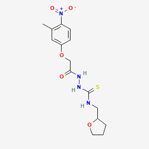 molecular formula C15H20N4O5S B4268639 2-[(3-methyl-4-nitrophenoxy)acetyl]-N-(tetrahydro-2-furanylmethyl)hydrazinecarbothioamide 