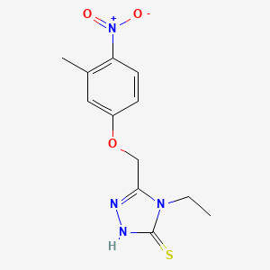 molecular formula C12H14N4O3S B4268651 4-ethyl-5-[(3-methyl-4-nitrophenoxy)methyl]-4H-1,2,4-triazole-3-thiol 