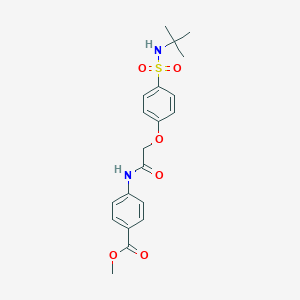 molecular formula C20H24N2O6S B426866 Methyl4-[({4-[(tert-butylamino)sulfonyl]phenoxy}acetyl)amino]benzoate 