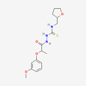 2-[2-(3-methoxyphenoxy)propanoyl]-N-(tetrahydro-2-furanylmethyl)hydrazinecarbothioamide