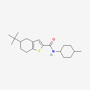 molecular formula C20H31NOS B4268677 5-tert-butyl-N-(4-methylcyclohexyl)-4,5,6,7-tetrahydro-1-benzothiophene-2-carboxamide 
