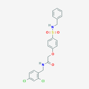 molecular formula C22H20Cl2N2O4S B426868 2-{4-[(benzylamino)sulfonyl]phenoxy}-N-(2,4-dichlorobenzyl)acetamide 
