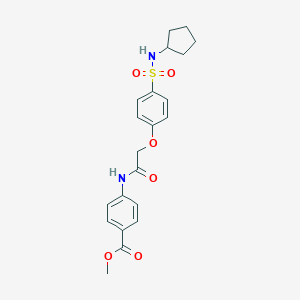 molecular formula C21H24N2O6S B426871 Methyl 4-({[4-(cyclopentylsulfamoyl)phenoxy]acetyl}amino)benzoate 