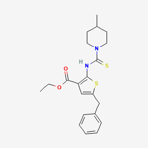 molecular formula C21H26N2O2S2 B4268725 ethyl 5-benzyl-2-{[(4-methyl-1-piperidinyl)carbonothioyl]amino}-3-thiophenecarboxylate 