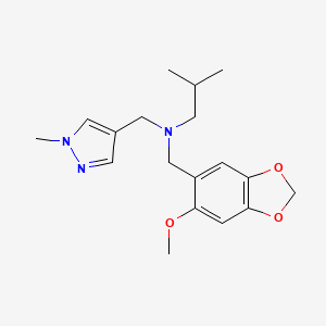 N-[(6-methoxy-1,3-benzodioxol-5-yl)methyl]-2-methyl-N-[(1-methyl-1H-pyrazol-4-yl)methyl]propan-1-amine