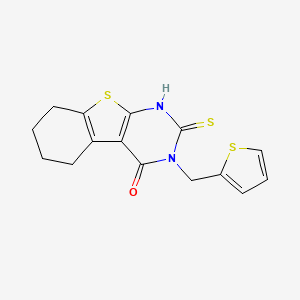 molecular formula C15H14N2OS3 B4268743 2-mercapto-3-(2-thienylmethyl)-5,6,7,8-tetrahydro[1]benzothieno[2,3-d]pyrimidin-4(3H)-one 