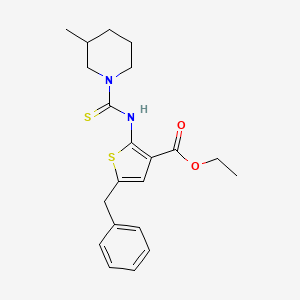 molecular formula C21H26N2O2S2 B4268749 ethyl 5-benzyl-2-{[(3-methyl-1-piperidinyl)carbonothioyl]amino}-3-thiophenecarboxylate 
