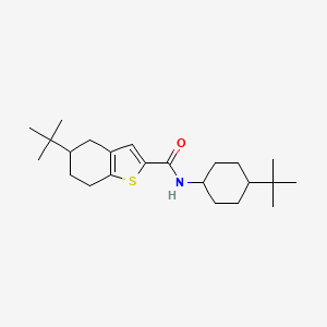 molecular formula C23H37NOS B4268762 5-tert-butyl-N-(4-tert-butylcyclohexyl)-4,5,6,7-tetrahydro-1-benzothiophene-2-carboxamide 