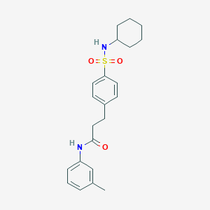 molecular formula C22H28N2O3S B426877 3-{4-[(cyclohexylamino)sulfonyl]phenyl}-N-(3-methylphenyl)propanamide 