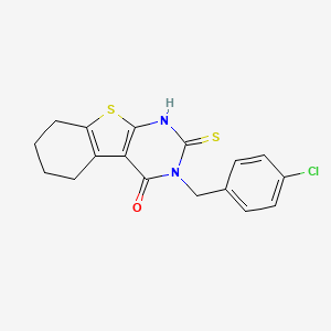 molecular formula C17H15ClN2OS2 B4268785 3-(4-chlorobenzyl)-2-mercapto-5,6,7,8-tetrahydro[1]benzothieno[2,3-d]pyrimidin-4(3H)-one 
