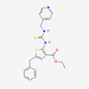 molecular formula C21H21N3O2S2 B4268797 ethyl 5-benzyl-2-({[(4-pyridinylmethyl)amino]carbonothioyl}amino)-3-thiophenecarboxylate 