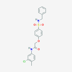 molecular formula C22H21ClN2O4S B426880 2-{4-[(benzylamino)sulfonyl]phenoxy}-N-(3-chloro-4-methylphenyl)acetamide 