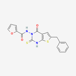 molecular formula C18H13N3O3S2 B4268803 N-(6-benzyl-2-mercapto-4-oxothieno[2,3-d]pyrimidin-3(4H)-yl)-2-furamide 