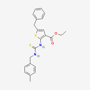 molecular formula C23H24N2O2S2 B4268811 ethyl 5-benzyl-2-({[(4-methylbenzyl)amino]carbonothioyl}amino)-3-thiophenecarboxylate 