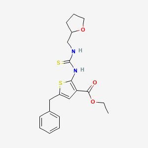 molecular formula C20H24N2O3S2 B4268827 ethyl 5-benzyl-2-({[(tetrahydro-2-furanylmethyl)amino]carbonothioyl}amino)-3-thiophenecarboxylate 