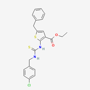 molecular formula C22H21ClN2O2S2 B4268833 ethyl 5-benzyl-2-({[(4-chlorobenzyl)amino]carbonothioyl}amino)-3-thiophenecarboxylate 